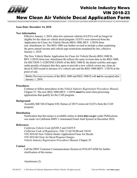 Clean Air Vehicle Decals Application Form Guide