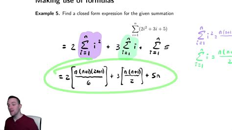 Closed Form Of Summation Explained