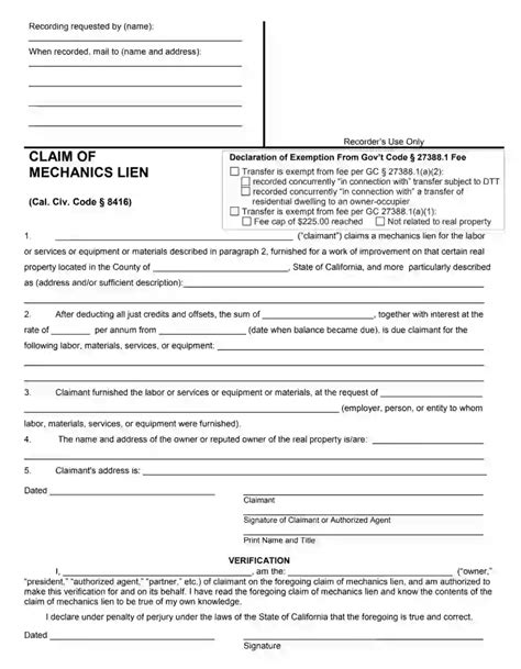 Cm 110 Form: Understanding The California Mechanics Lien Claim