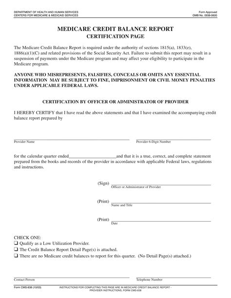 Cms 838 Form: A Comprehensive Guide And Instructions