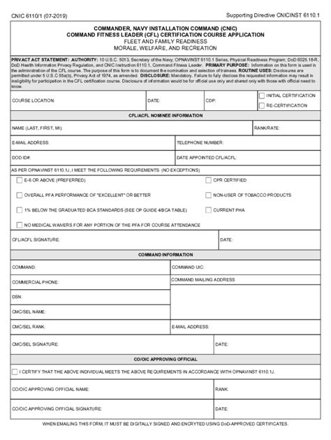 Cnic Form 6110-1: A Comprehensive Guide For Navy Personnel