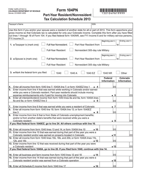 Colorado Form 104pn: A Step-By-Step Filing Guide