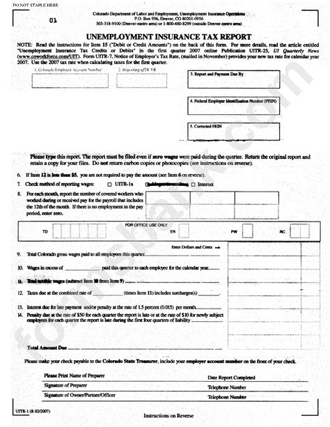 Colorado Form Uitr-1: Unemployment Insurance Tax Return Guide