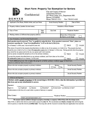 Colorado Senior Property Tax Exemption Form Guide