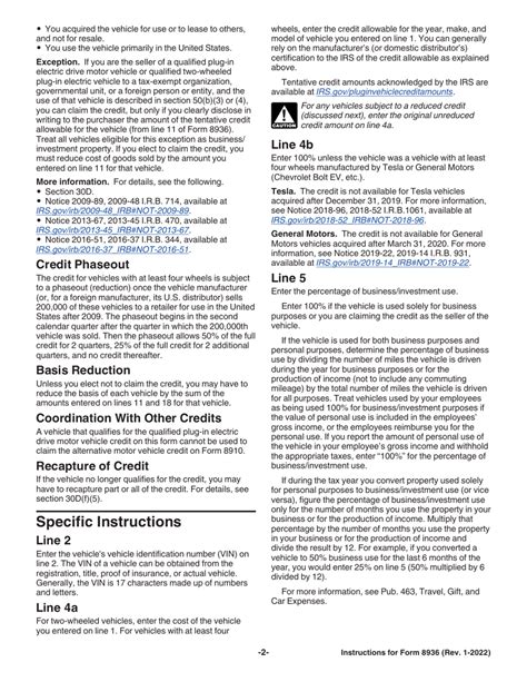 Complete Form 8936 Instructions For Qualified Plug-In Electric Drive