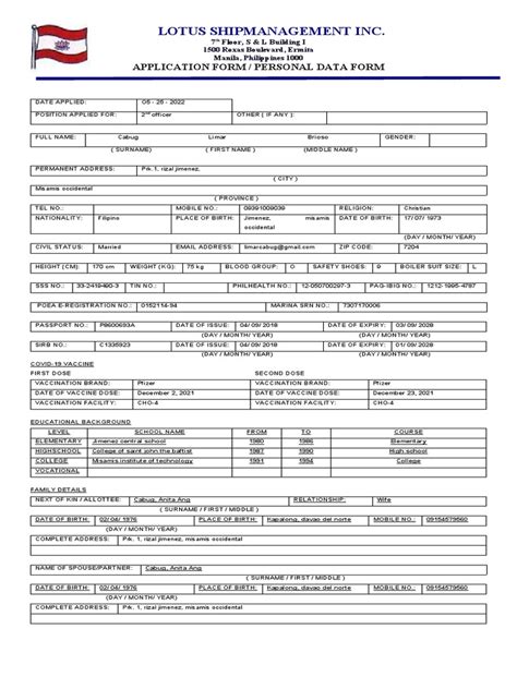 Complete Guide To Lotus Shipmanagement Application Form