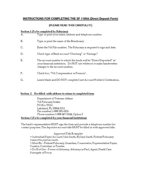 Complete Sf 1199a Instructions For Federal Employees