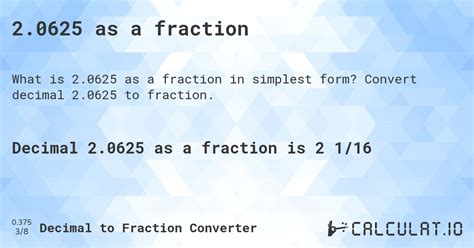 Convert 0.0625 To Fraction Form