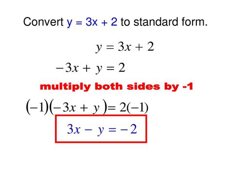 Convert Y = 3x - 1 To Standard Form In 3 Steps