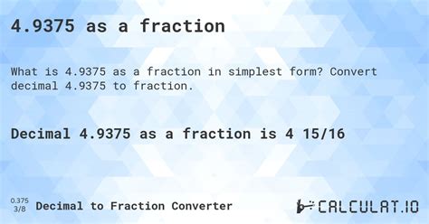 Convert.9375 To Fraction In 3 Easy Steps