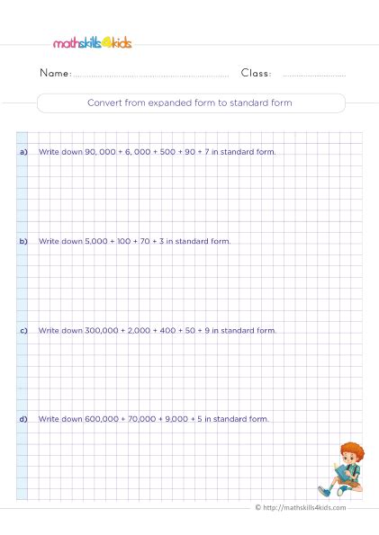 Converting 450 To Standard Form For 3rd Grade