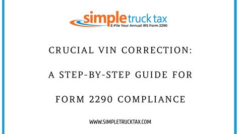 Correct Form 2290 Vin In 3 Easy Steps