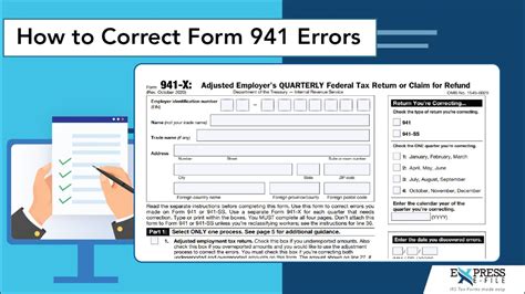 Correcting Form 941 Errors With Irs Tax Form 941x