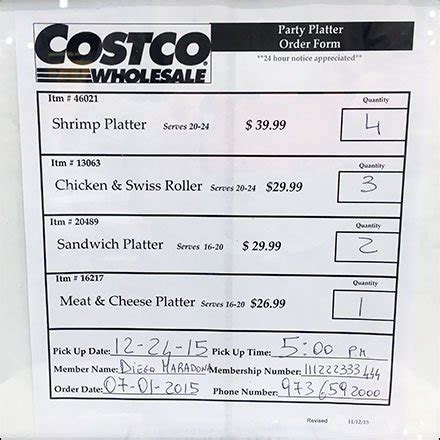 Costco Deli Order Form Made Easy For Members