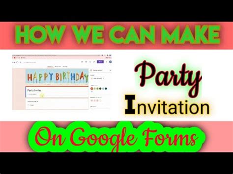 Create A Google Form Birthday Invitation In Minutes