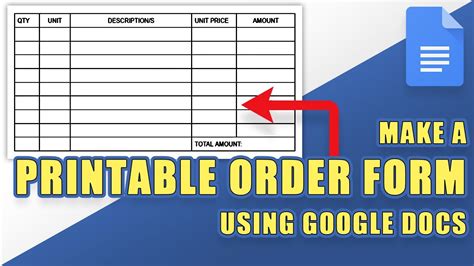 Create Order Form In Google Docs Easily