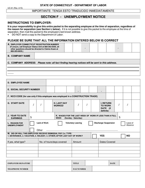 Ct Uc-61 Fillable Form: Easy Download And Filing Guide