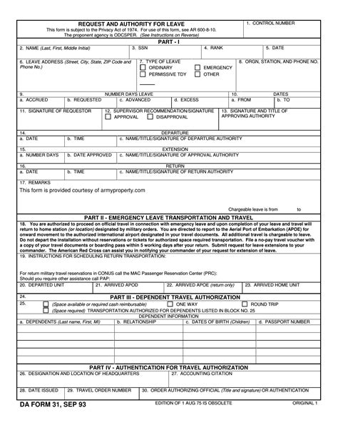 Da 31 Fillable Form: Easy Download And Printing Guide