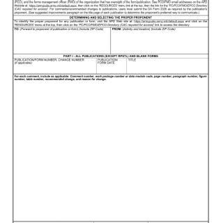 Da Form 2028: The Armys Recommended Changes Document