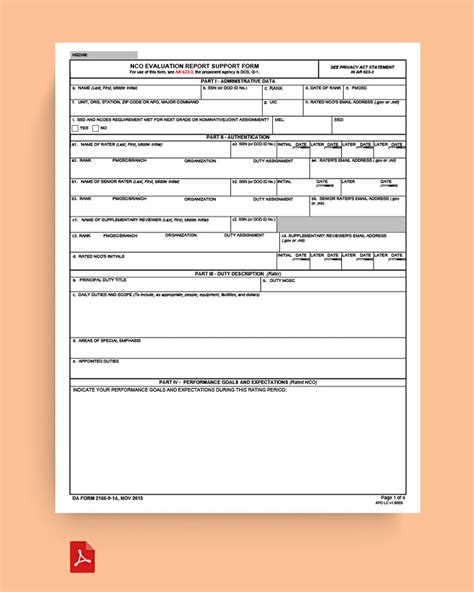 Da Form 2166-9-1a: A Comprehensive Guide To Ncoer