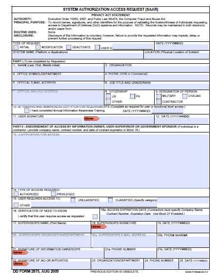 Da Form 2875: Request For Leave Or Pass