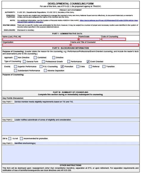 Da Form 2977: Army Counseling And Record Keeping Made Easy