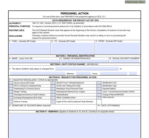 Da Form 4187: Military Personnel Action Request