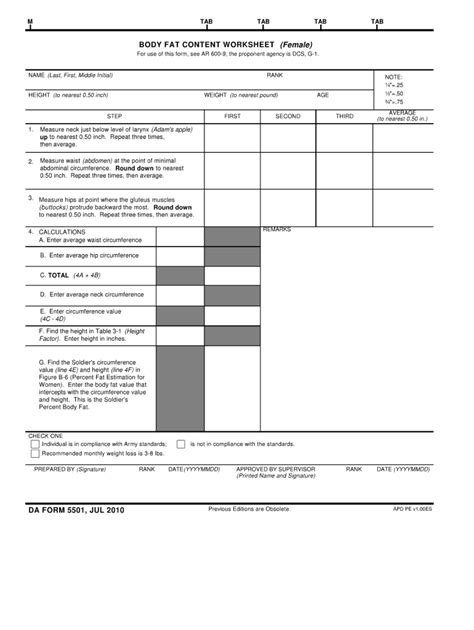 Da Form 5501 Automated Calculator Guide