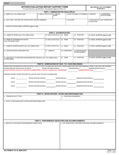 Da Form 67-10: Officer Evaluation Report Guide