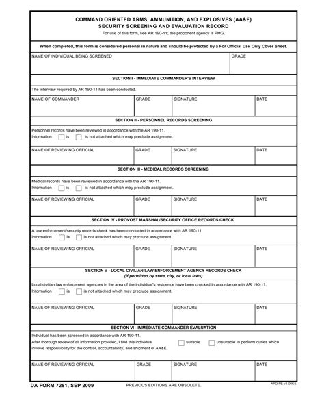 Da Form 7281: Understanding The Request For Issue