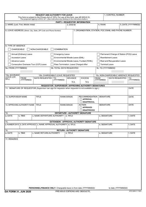 Da31 Leave Form: How To Apply And Get Approved