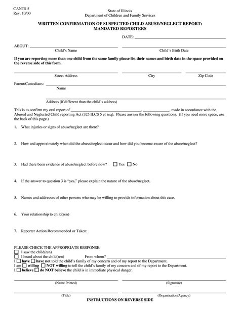 Dcfs Cants 5 Form: Understanding The Reporting Requirements