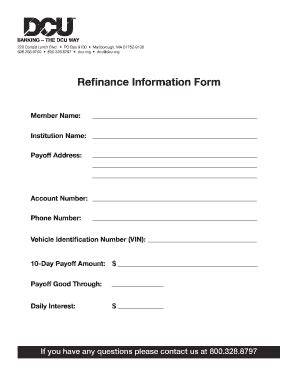 Dcu Refinance Information Form: A Simple Guide