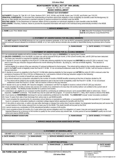 Dd Form 2366: Guide To Montgomery Gi Bill Benefits