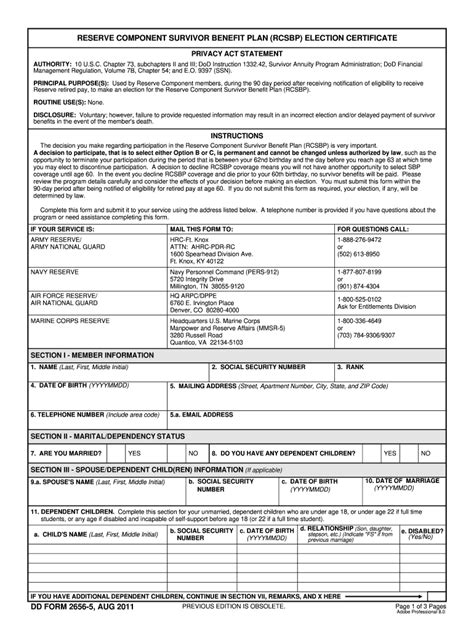 Dd Form 2656-5 Fillable Template Guide