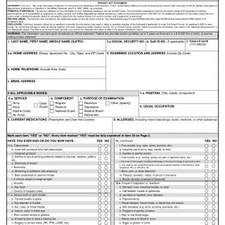 Dd Form 2807-1 Update: Medical Prescreening For Military Access