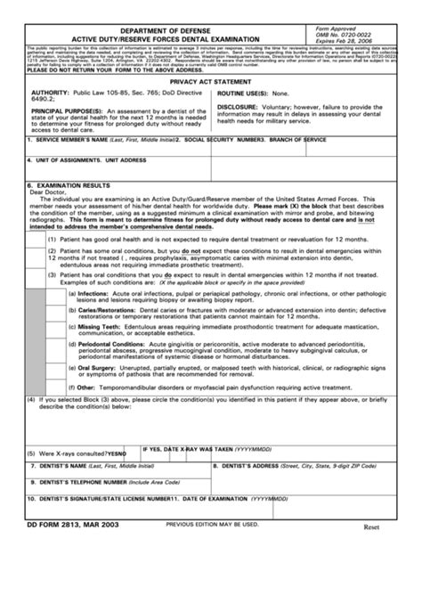 Dd Form 2813 Printable Version Guide