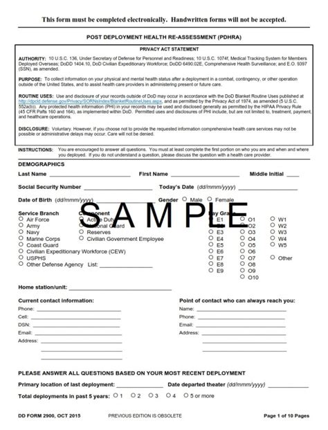 Dd Form 2900: Understanding The Medical Examination Report