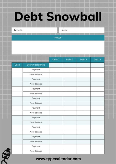 Debt Snowball Form: Pay Off Debt Faster Template