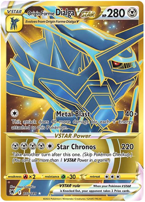 Dialga Vstar Gold: Rare Origin Form PokéMon Card