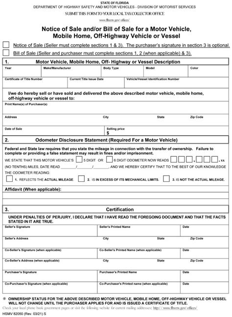 Discover The Purpose Of Form Hsmv 82050 In Florida