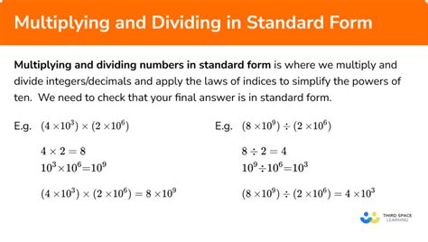 Dividing Standard Form Made Easy