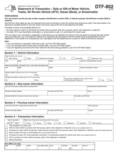 Dmv Dtf 802 Form: A Step-By-Step Guide