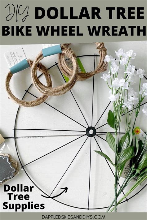 Dollar Tree Bicycle Wheel Wreath Form Diy Craft