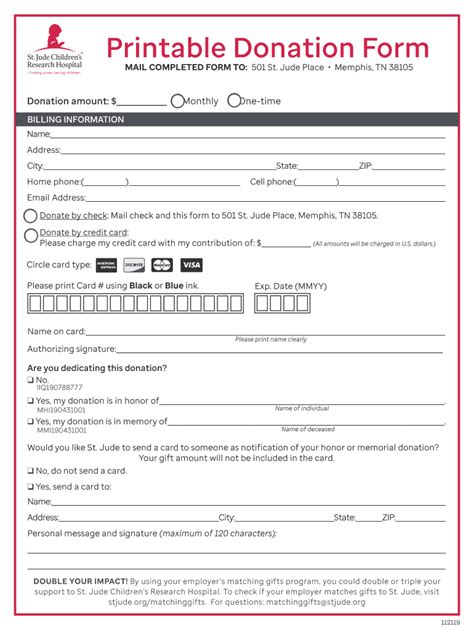 Donate To St Jude With Ease: 5 Printable Form Options