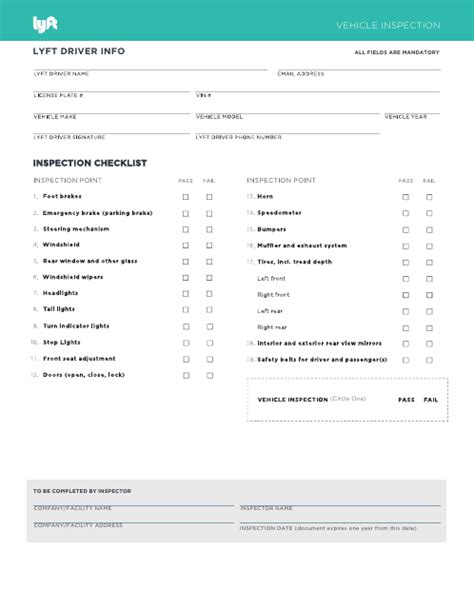 Download Lyft Vehicle Inspection Form In 5 Easy Steps