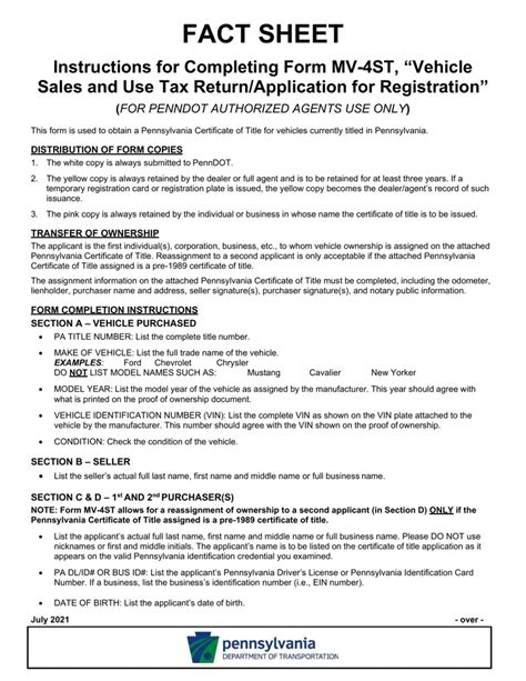 Download Mv-4st Form For New York Vehicle Registration