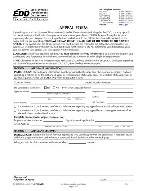 Edd Appeal Form: A Step-By-Step Filing Guide