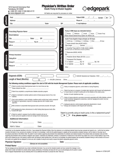 Edgepark Cgm Order Form: Easy Diabetes Supply Ordering