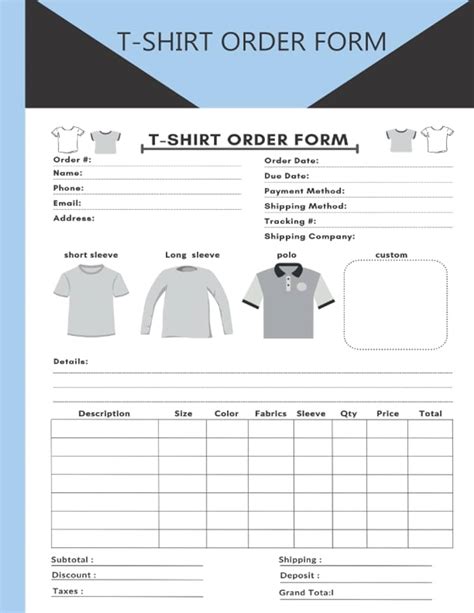 Editable T Shirt Order Form Template Download